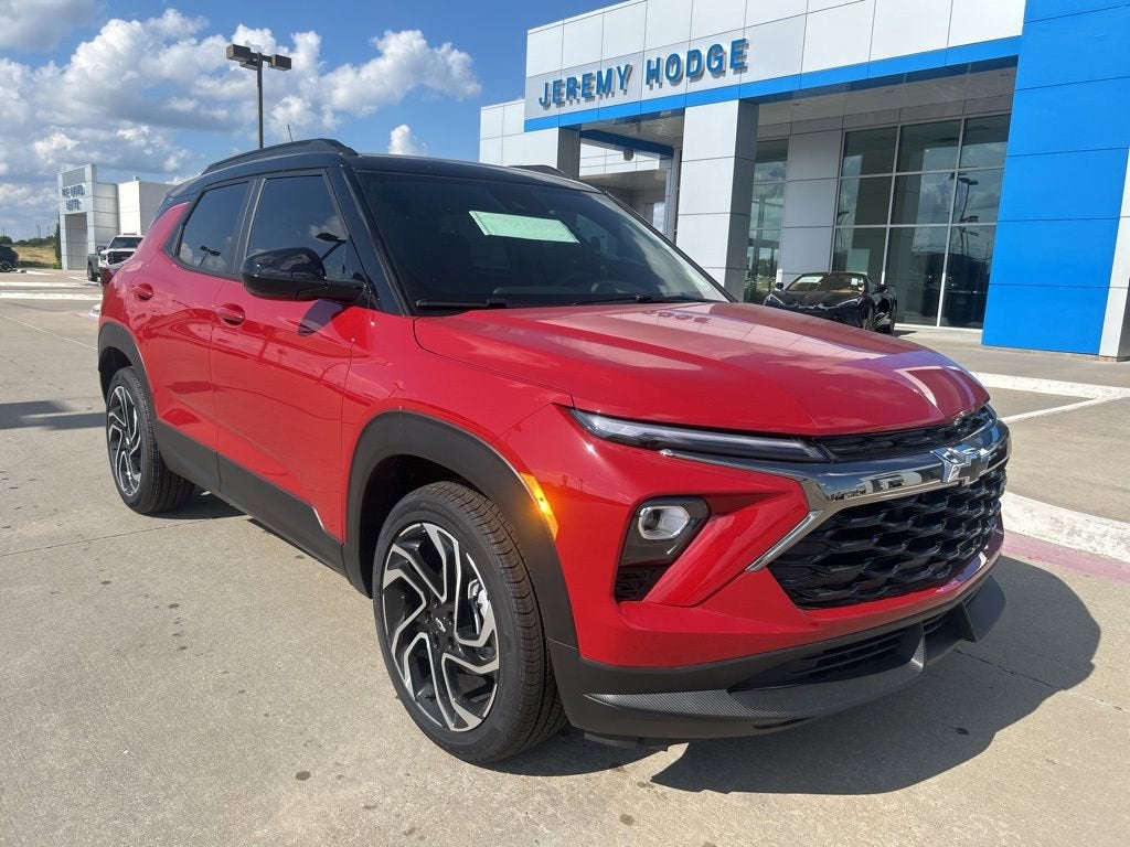 2026 Chevrolet Trailblazer RS in Apex Red — front three-quarter view